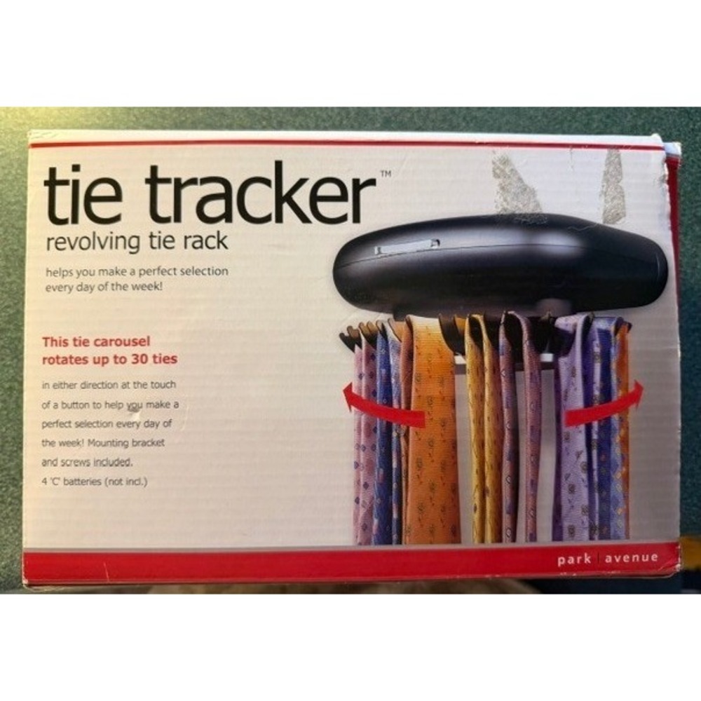 Park Avenue Tie Tracker Revolving Motorized Tie Rack Carousel 30 Tie Capacity